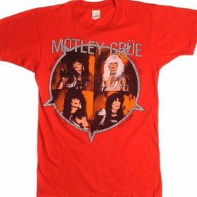 VINTAGE MOTLEY CRUE SHOUT AT TOUR TEE SHIRT 1983 SIZE XS MADE IN USA Easy Care Fabric Flexible Design