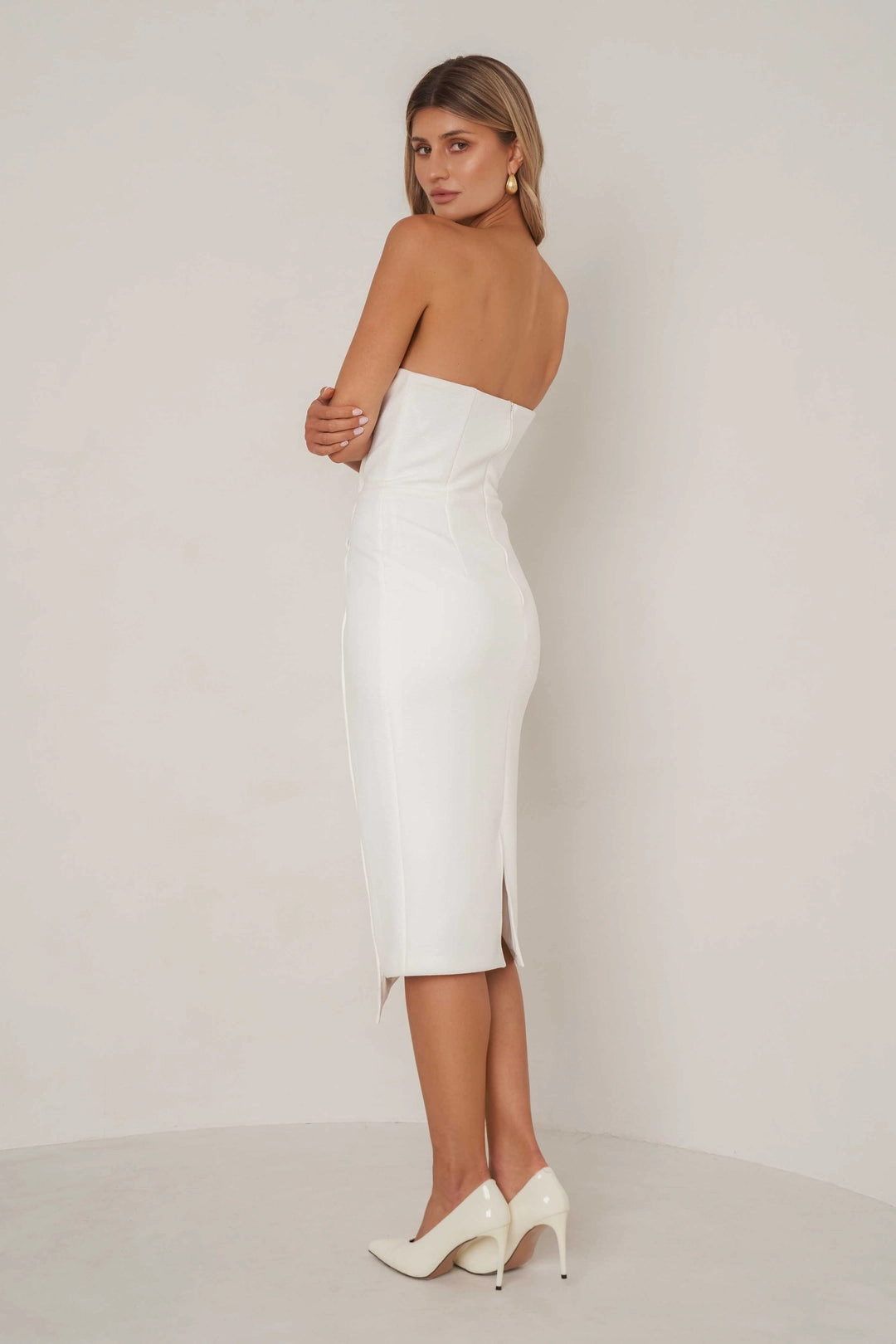 Raglan-Sleeve Fresh Texture Sara Dress - White