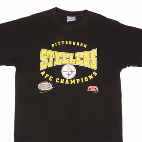 OekoTexCertified Casual Look Wear VINTAGE NFL PITTSBURGH STEELERS AFC CHAMPIONS 1995 TEE SHIRT SIZE XL MADE IN USA