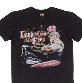 VINTAGE HARLEY DAVIDSON LAND OF FREE UNCLE SAM TEE SHIRT 2005 SIZE XL Quick Dry Technology Airflow Ventilation System