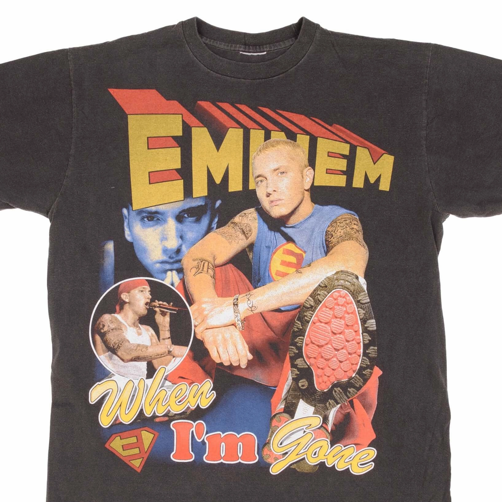 BOOTLEG RAP TEE SHIRT EMINEM WHEN IM GONE SUPERMAN SIZE XL SINGLE STITCH Water Based Ink