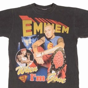 BOOTLEG RAP TEE SHIRT EMINEM WHEN IM GONE SUPERMAN SIZE XL SINGLE STITCH Water Based Ink