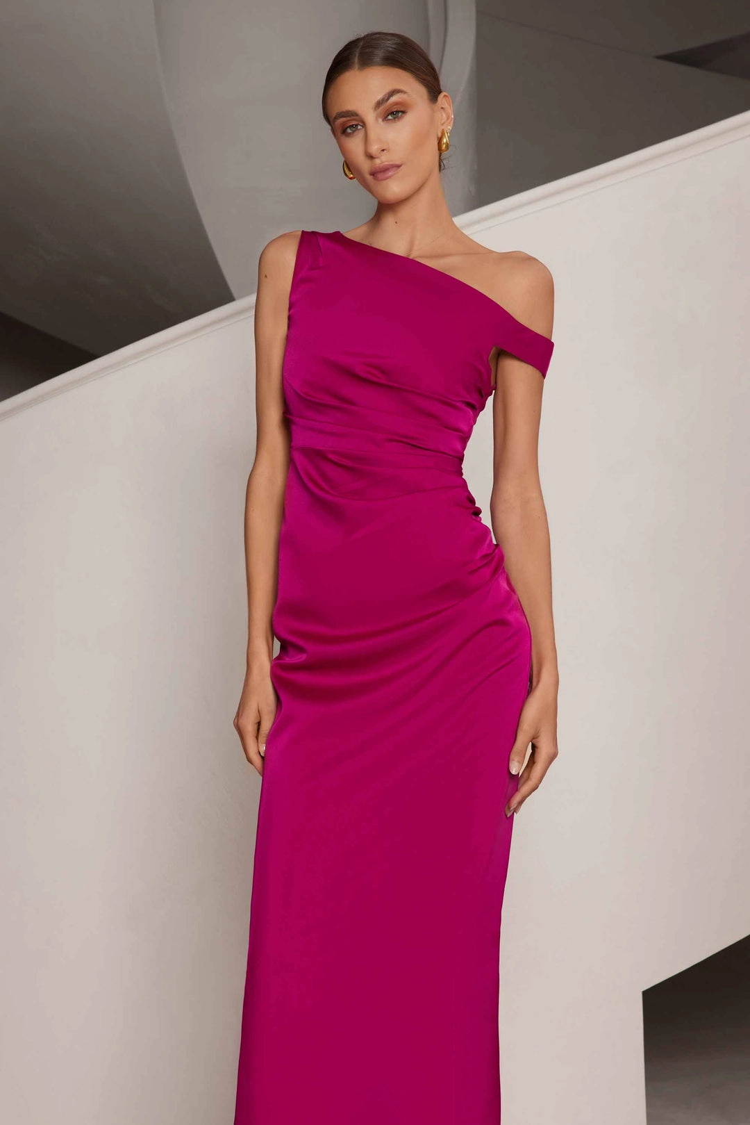 Kaira Dress - Mulberry Pink Sleek Tailoring Lightweight-Layer