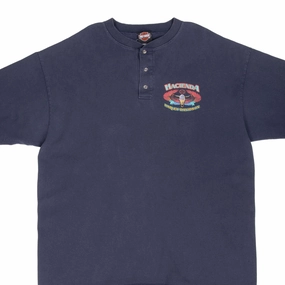 VINTAGE HARLEY DAVIDSON HACIENDA HENLEY TEE SHIRT 2009 2XL Fresh Outfit School spirit