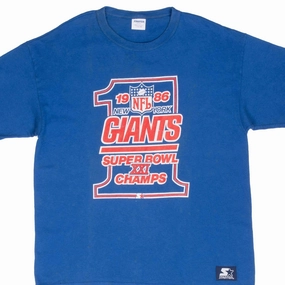 VINTAGE NFL NEW YORK GIANTS SUPER BOWL CHAMPS 1986 TEE SHIRT LARGE MADE USA Casual Touch