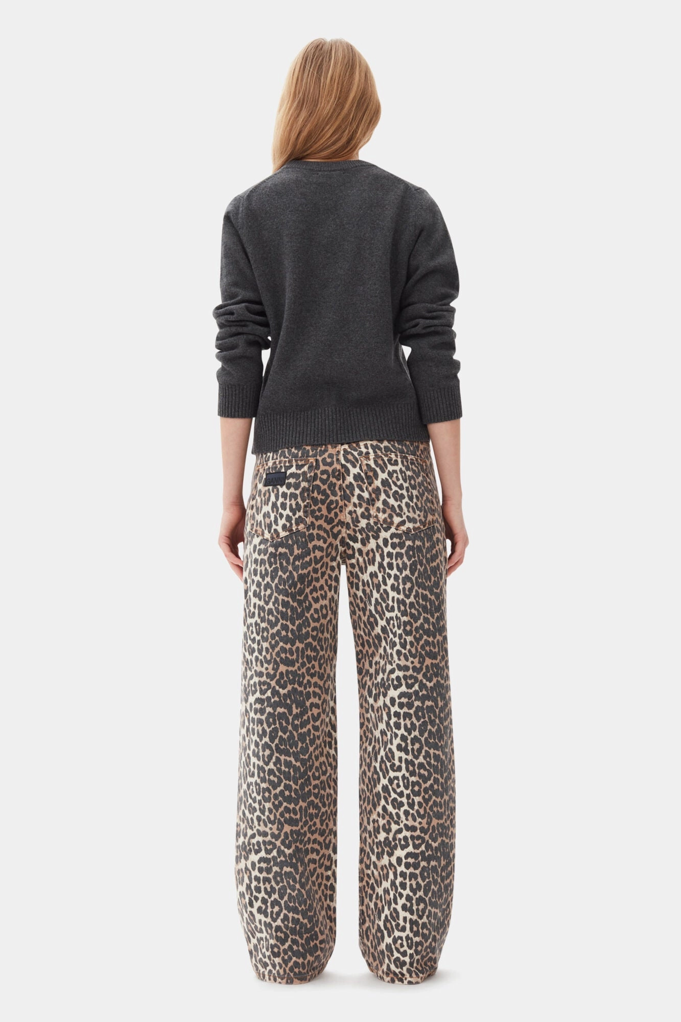 Tear Resistant Denim Permanent Crease Retention Leopard Printed Izey Jeans