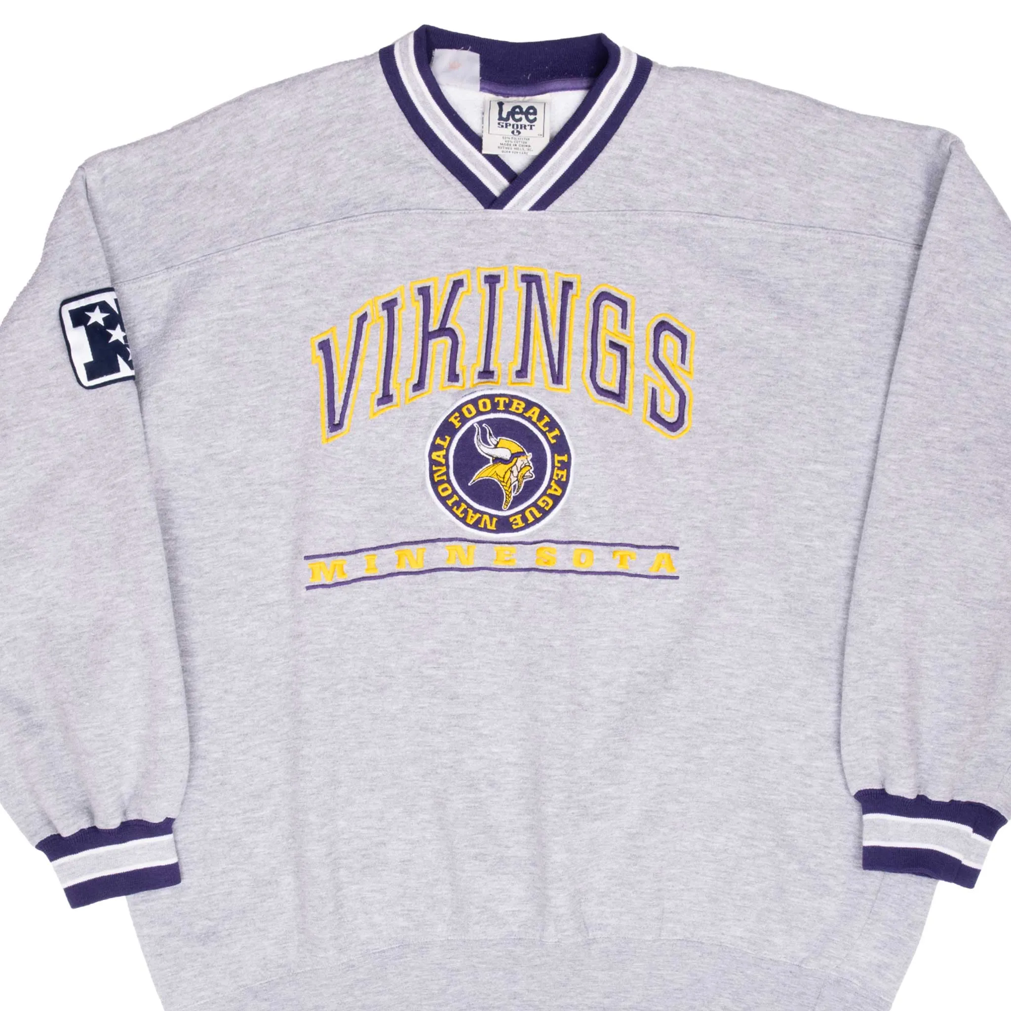 VINTAGE NFL MINNESOTA VIKINGS EMBROIDERED SWEATSHIRT 1990S LARGE performance test