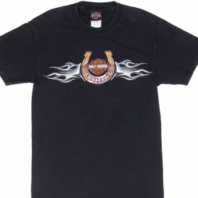 VINTAGE HARLEY DAVIDSON MALAGA SPAIN TEE SHIRT 2007 SMALL MADE IN USA easy to pair