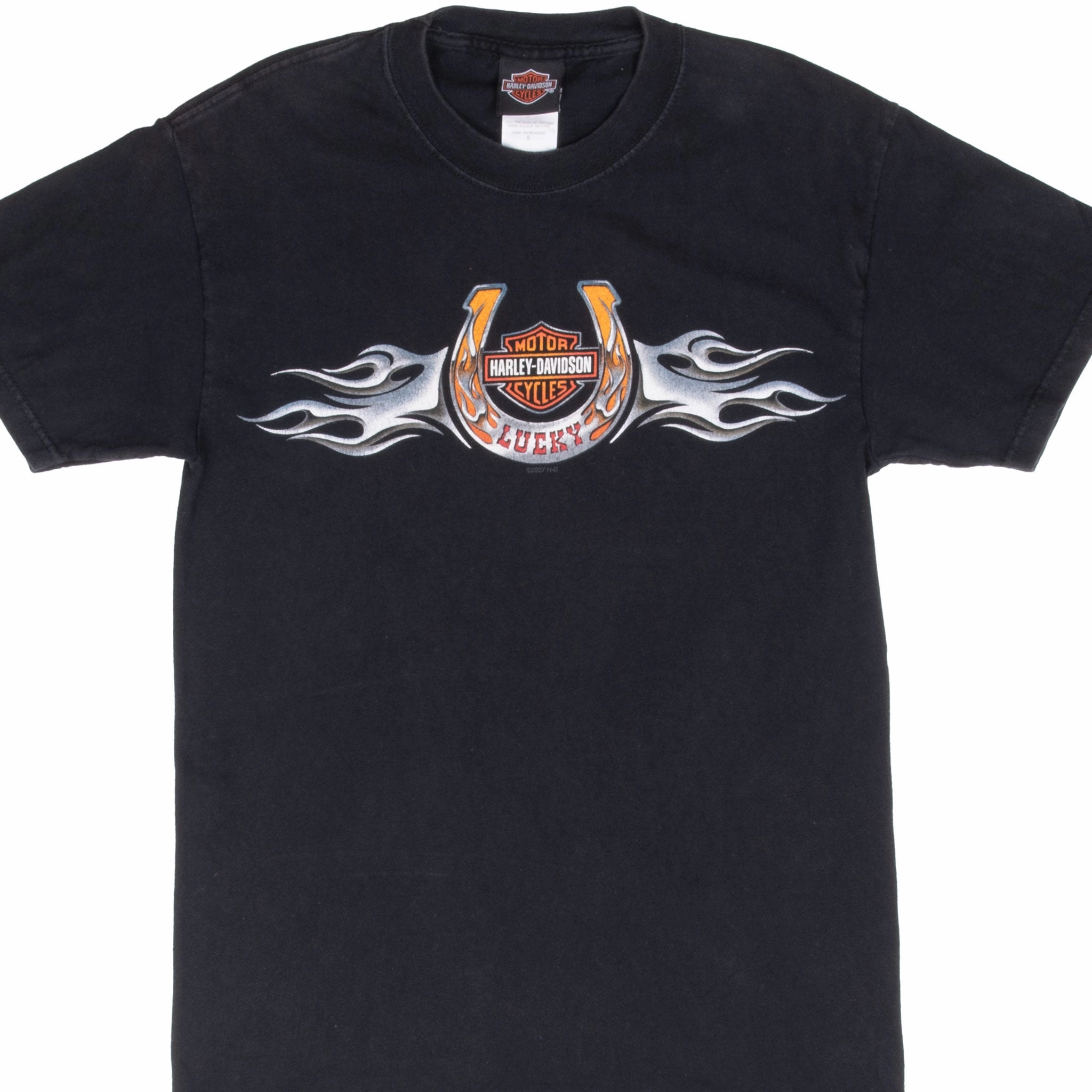 VINTAGE HARLEY DAVIDSON MALAGA SPAIN TEE SHIRT 2007 SMALL MADE IN USA easy to pair