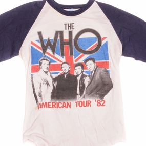 VINTAGE THE WHO AMERICAN TOUR RAGLAN TEE SHIRT 1982 SIZE SMALL MADE IN USA Indoor Comfort Performance Stretch