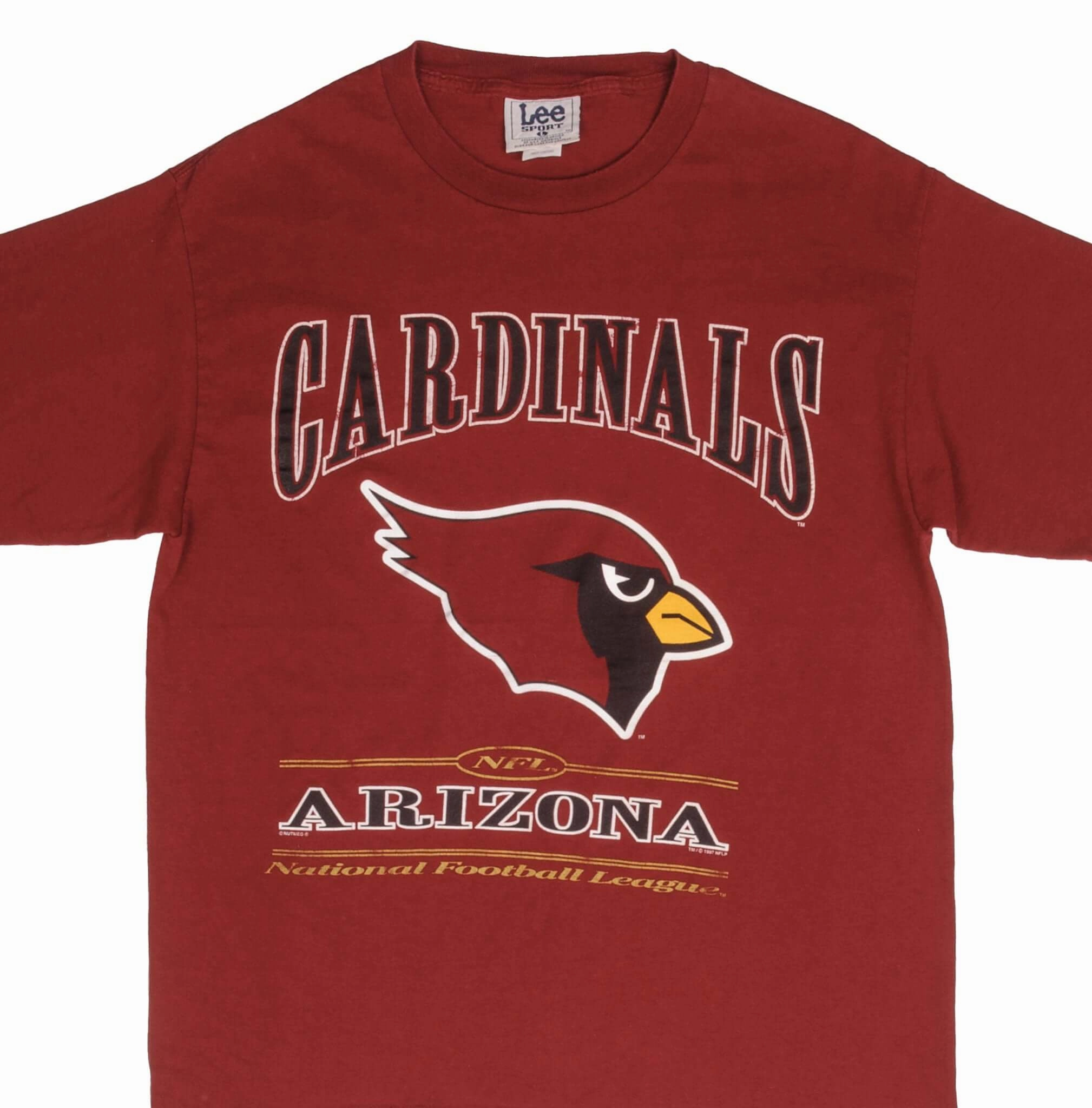 VINTAGE NFL ARIZONA CARDINALS 1997 RED TEE SHIRT SIZE LARGE Minimalist Look Quick Fit Design