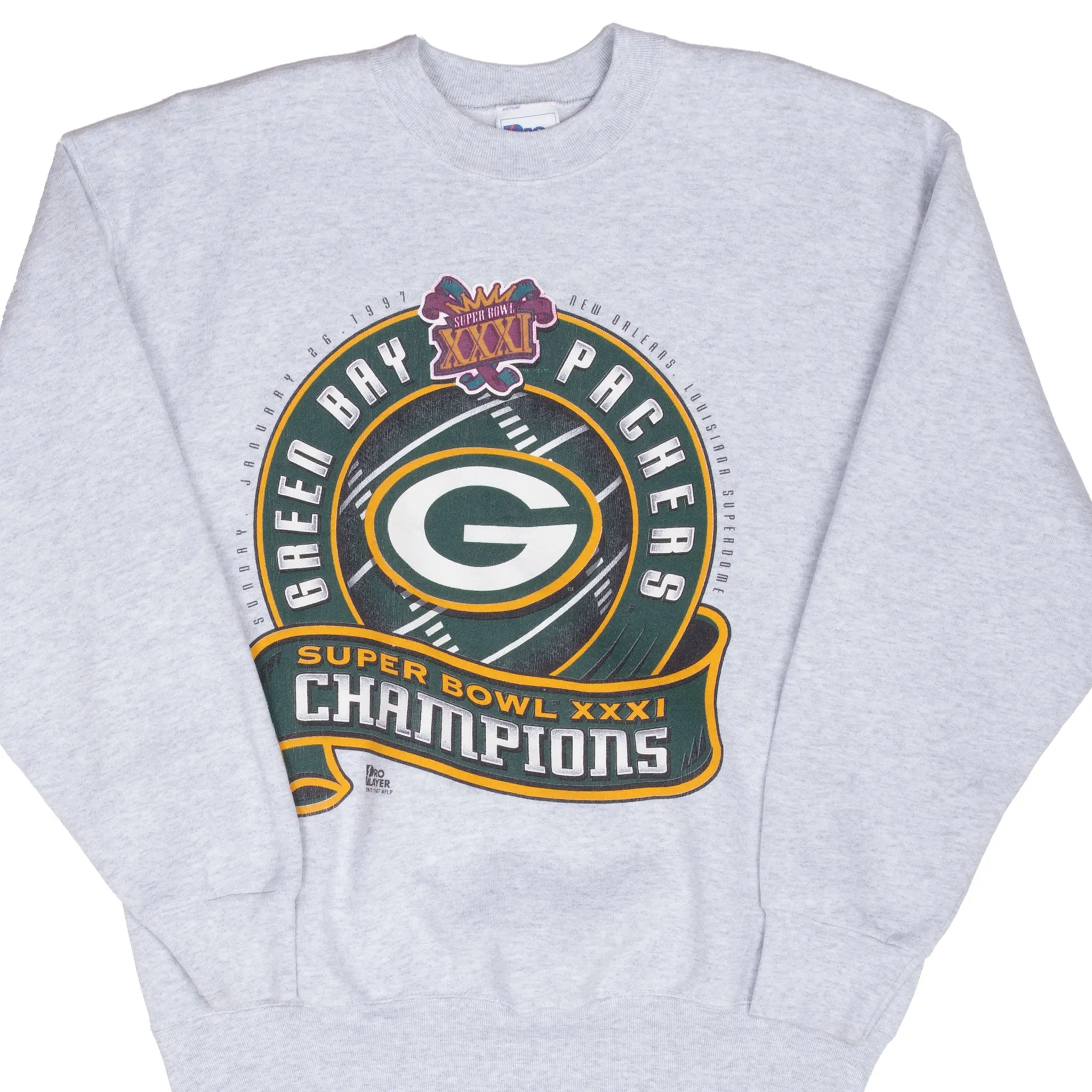 VINTAGE NFL GREEN BAY PACKERS SUPERBOWL CHAMPIONS SWEATSHIRT 1997 LARGE MADE USA Fashion Wearable