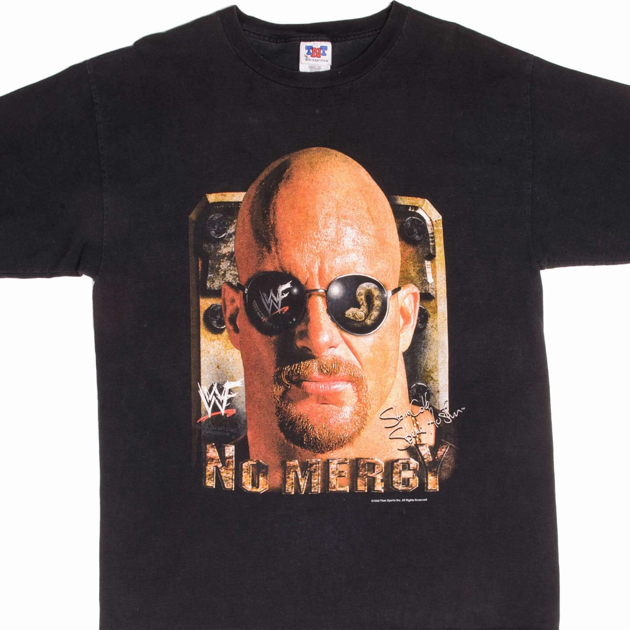 VINTAGE WWF STONE COLD STEVE AUSTIN 1999 TEE SHIRT LARGE NO MERCY Easy Layering