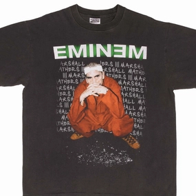 BOOTLEG RAP TEE SHIRT EMINEM CRIMINAL TOUR 2000 SIZE XL SINGLE STITCH Fashion Top