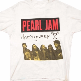 Subtle Embroidery VINTAGE PEARL JAM TEE SHIRT DONT GIVE UP 1994 SIZE LARGE