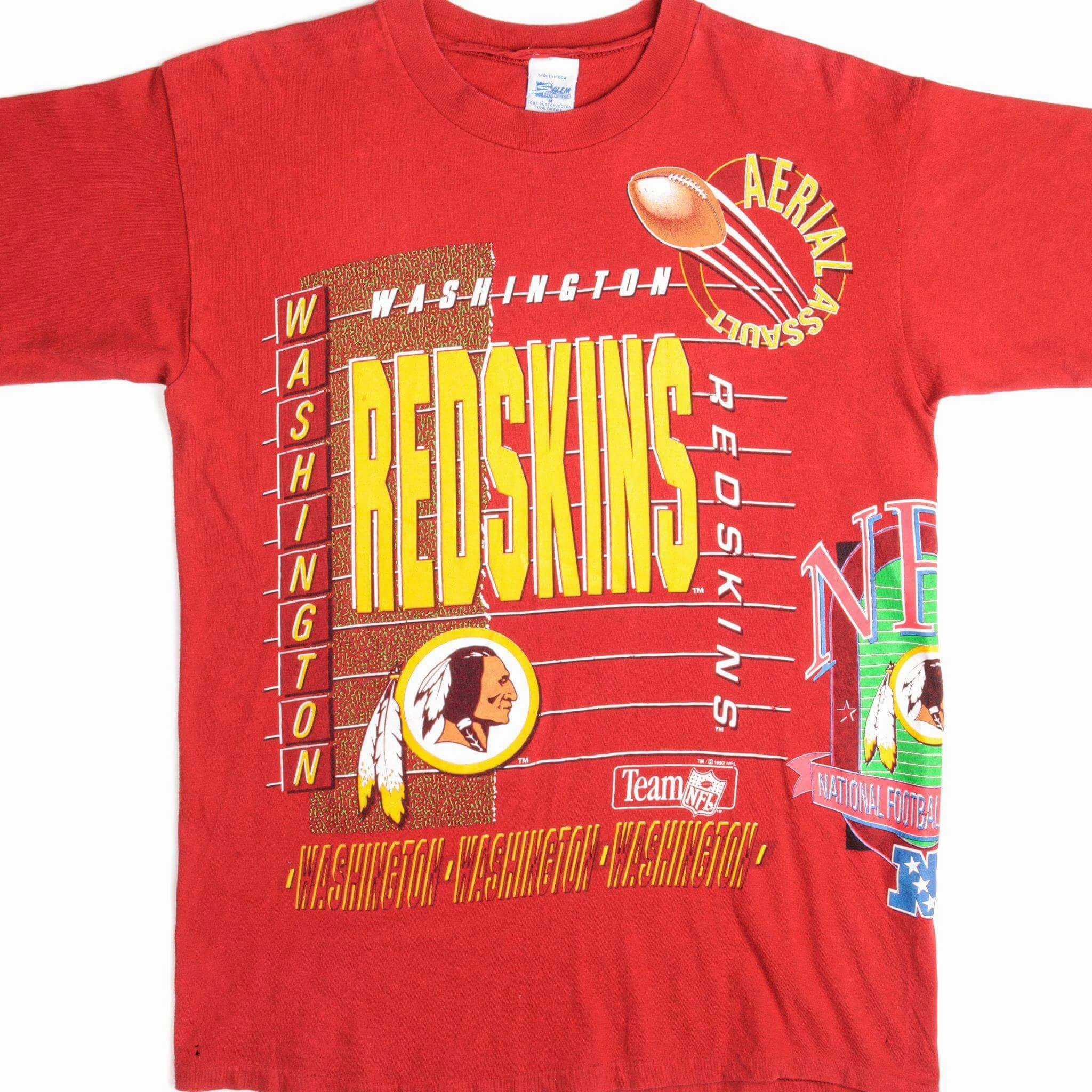 VINTAGE NFL WASHINGTON REDSKINS TEE SHIRT 1992 SIZE MEDIUM MADE IN USA GentleWashResistance Stain Resistant