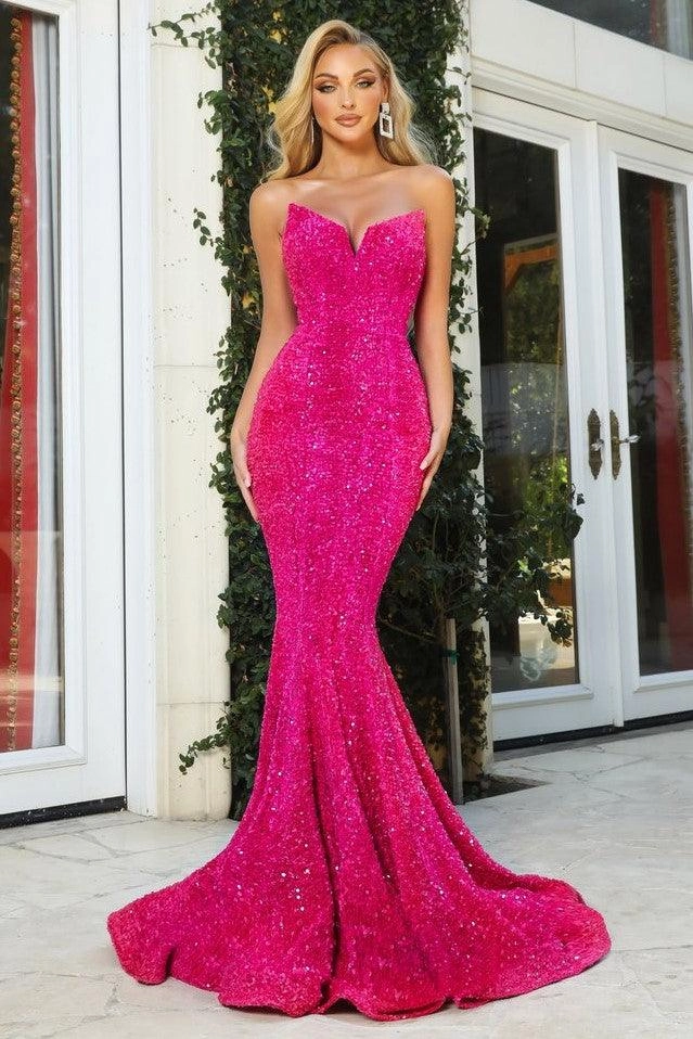 Tailored Elegance Music-Concert Portia & Scarlett PS21208 Gown - Hot Pink