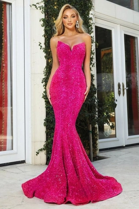 Tailored Elegance Music-Concert Portia & Scarlett PS21208 Gown - Hot Pink