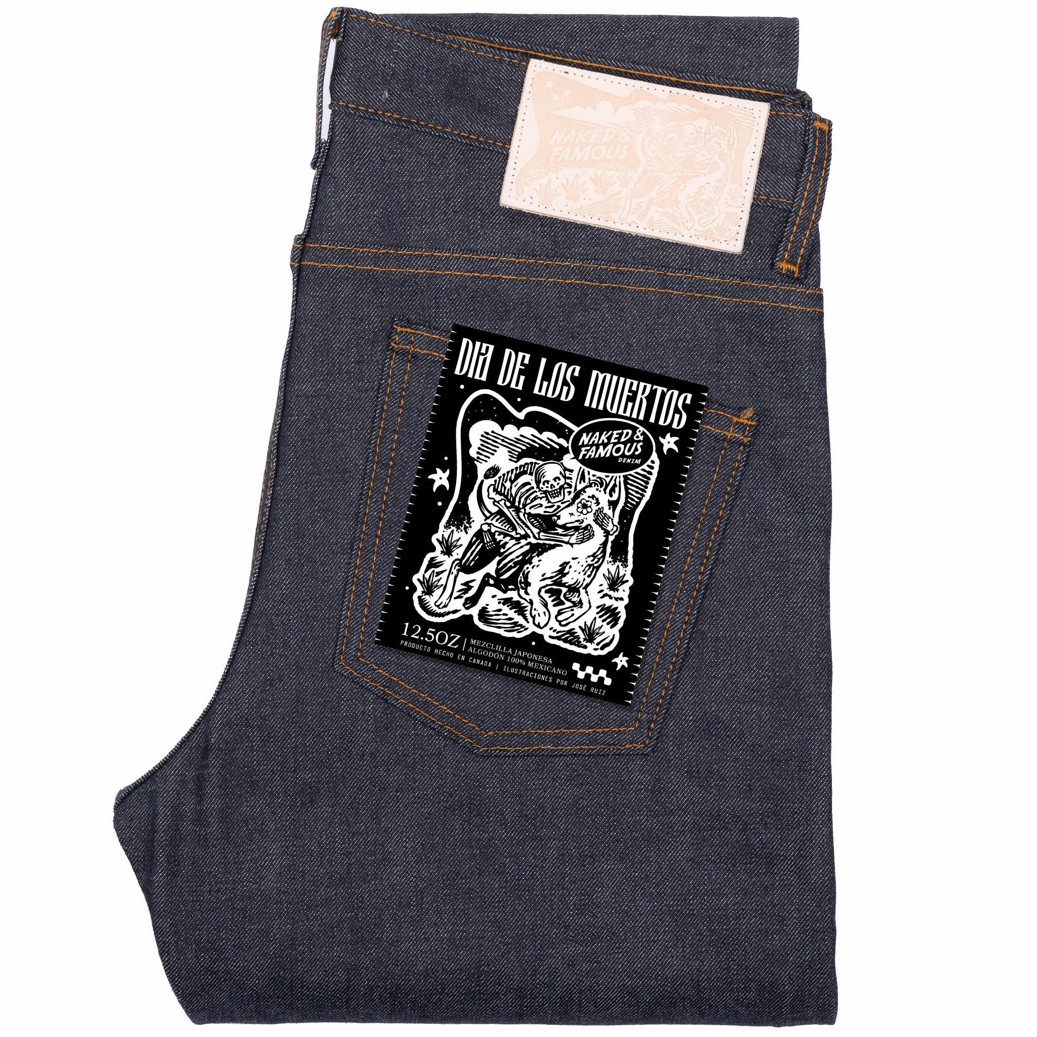Super Guy - Dia De Los Muertos Selvedge - Indigo Non Restrictive Cut