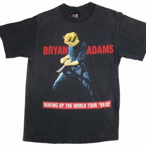 VINTAGE BRYAN ADAMS TEE SHIRT WAKING UP THE WORLD TOUR 1992 SIZE MEDIUM MADE IN USA Stylish and Cozy