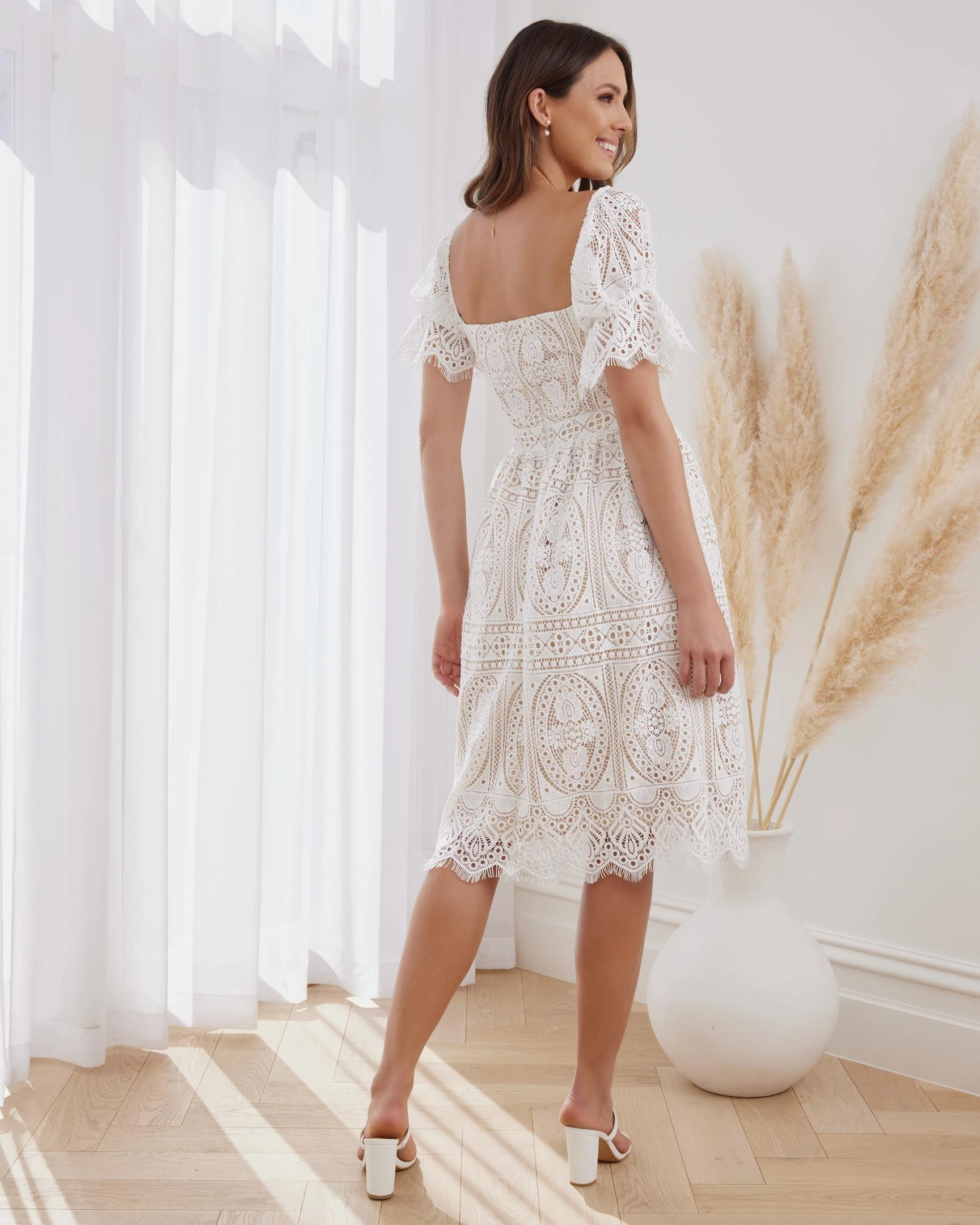 Remie Dress - White (Final Sale) Bow Glow