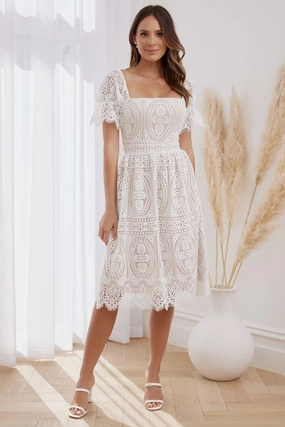 Remie Dress - White (Final Sale) Timeless Style Day Romance