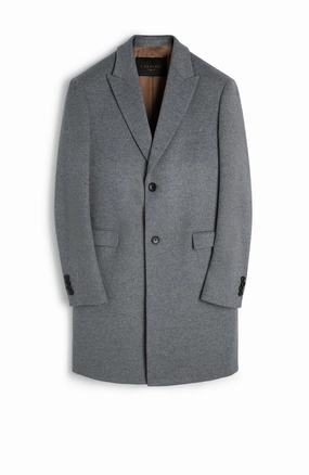 SUTTON LIGHT GRAY WOOL TOPCOAT QuickAccessPockets SoftshellTexture