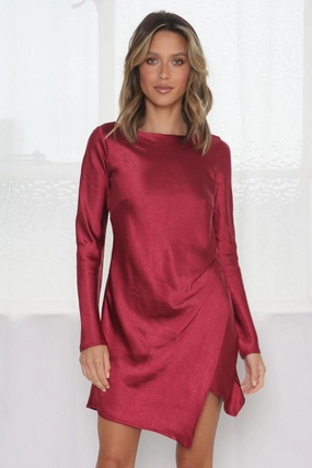 Fashion-forward day dress Street Edge Sweet Sensations Dress - Wine