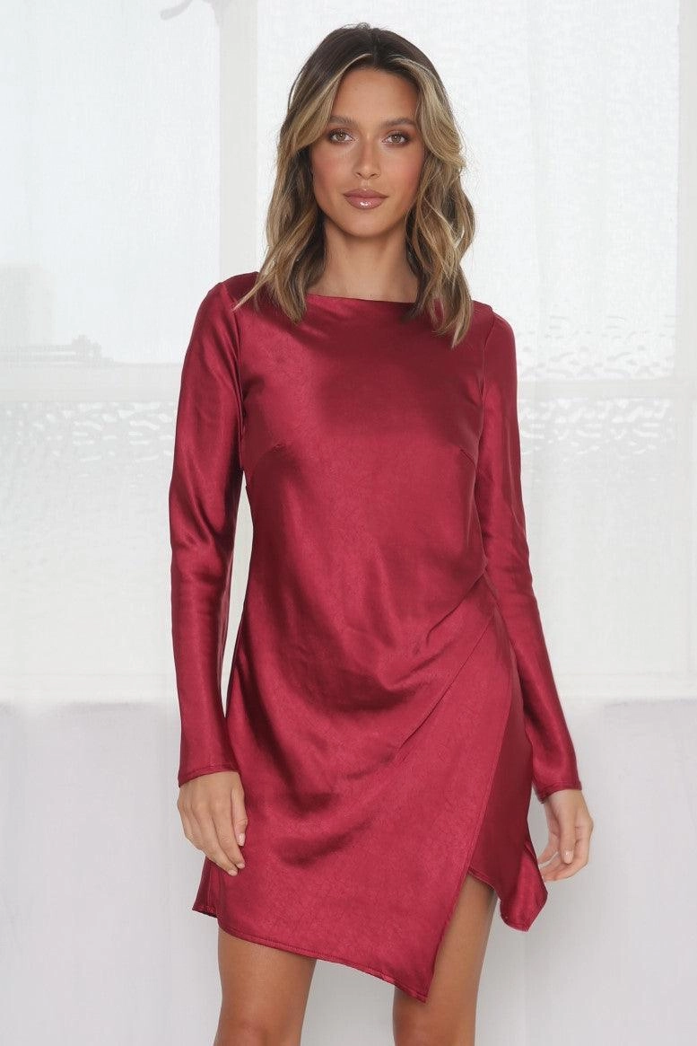 Fashion-forward day dress Street Edge Sweet Sensations Dress - Wine