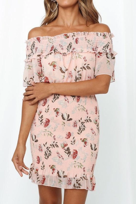 Freya Dress - Pink Ruffle Detail