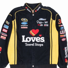 Collapsible Hood Structure VINTAGE NASCAR DAVID GILLILAND JH JEFF HAMILTON RACING JACKET 2000S XL