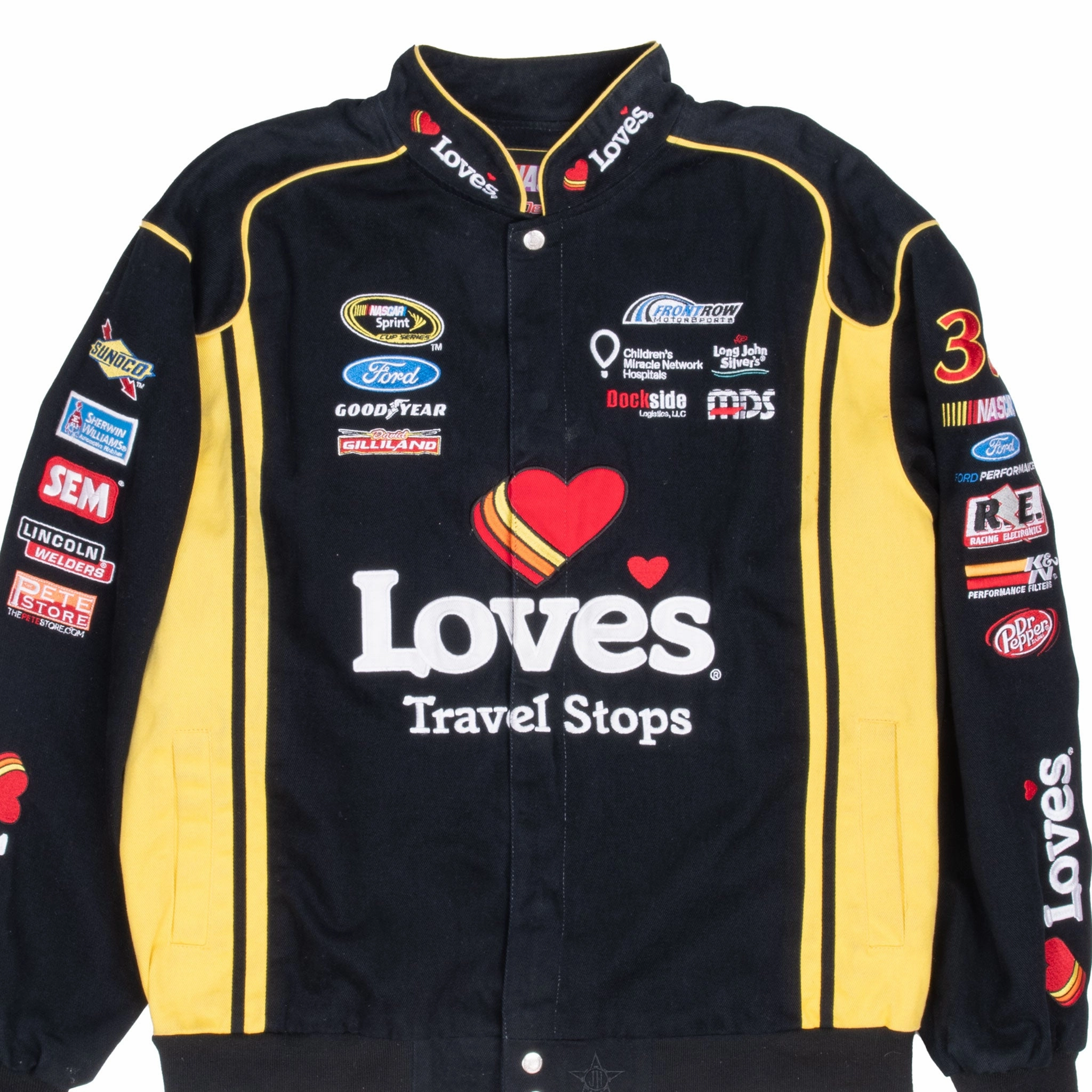 Collapsible Hood Structure VINTAGE NASCAR DAVID GILLILAND JH JEFF HAMILTON RACING JACKET 2000S XL