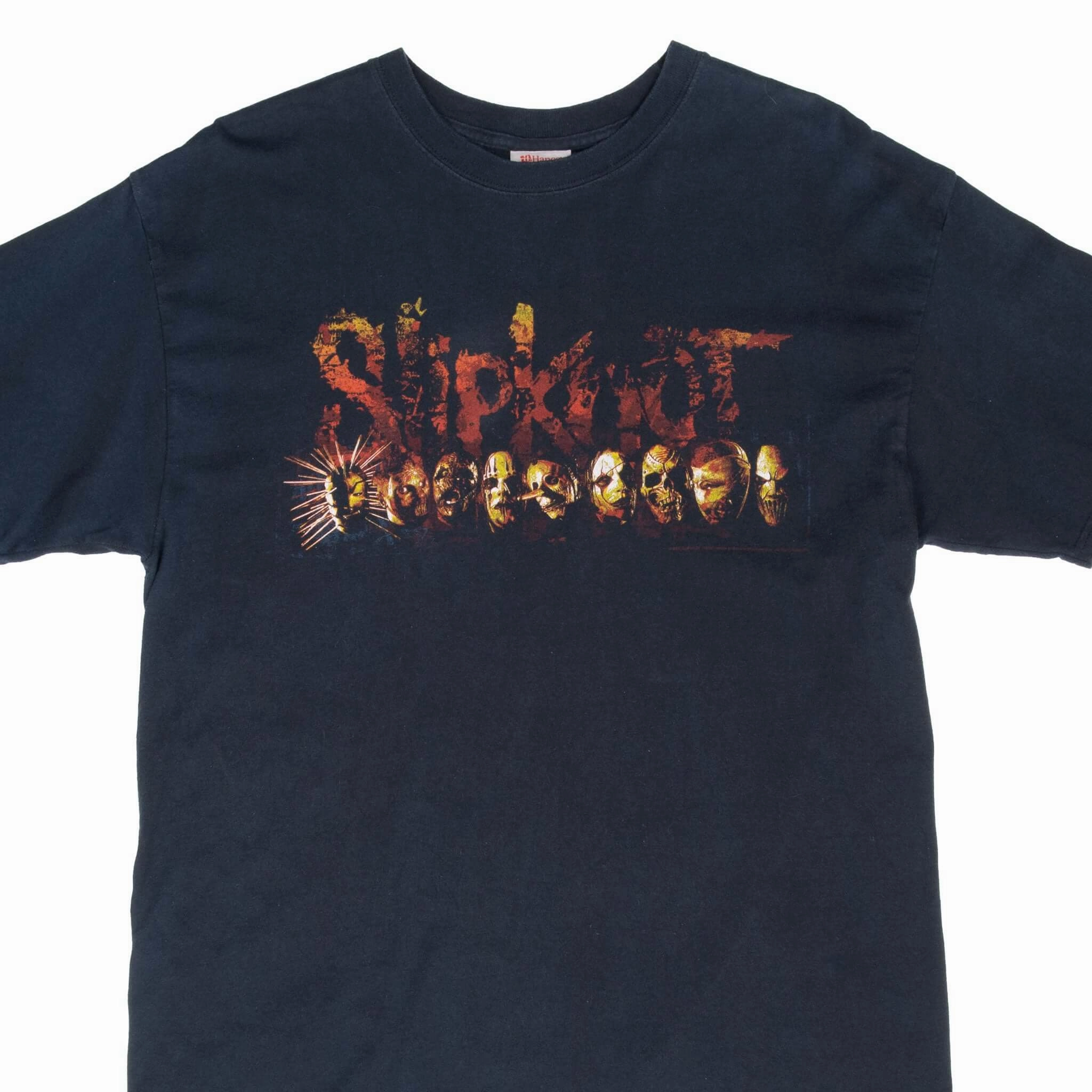 VINTAGE SLIPKNOT 2006 BLACK TEE SHIRT SIZE LARGE Heat Transfer Printing