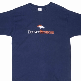 VINTAGE NFL DENVER BRONCOS EMBROIDERED 1990S TEE SHIRT MEDIUM spandex blend Non Iron Finish