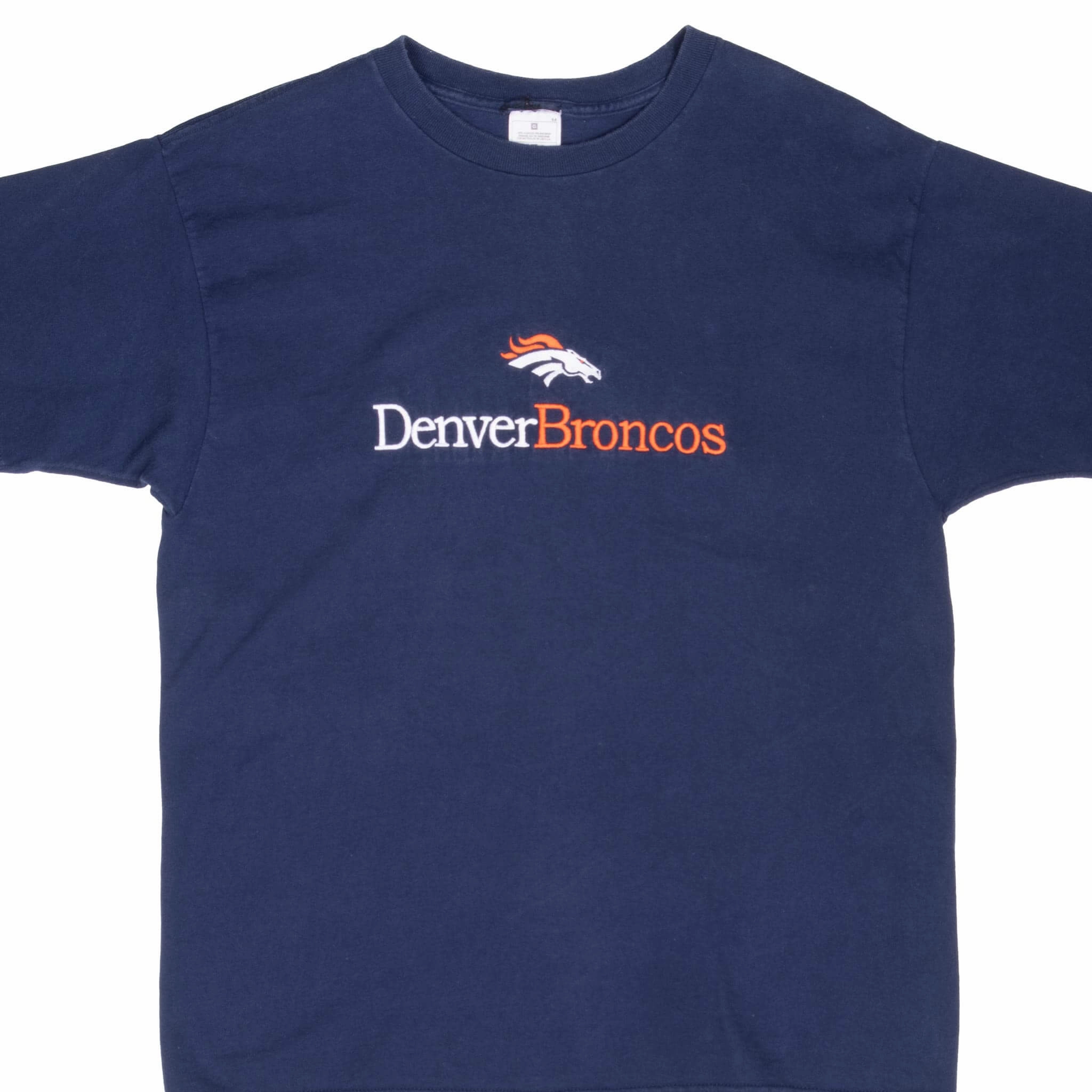VINTAGE NFL DENVER BRONCOS EMBROIDERED 1990S TEE SHIRT MEDIUM spandex blend Non Iron Finish