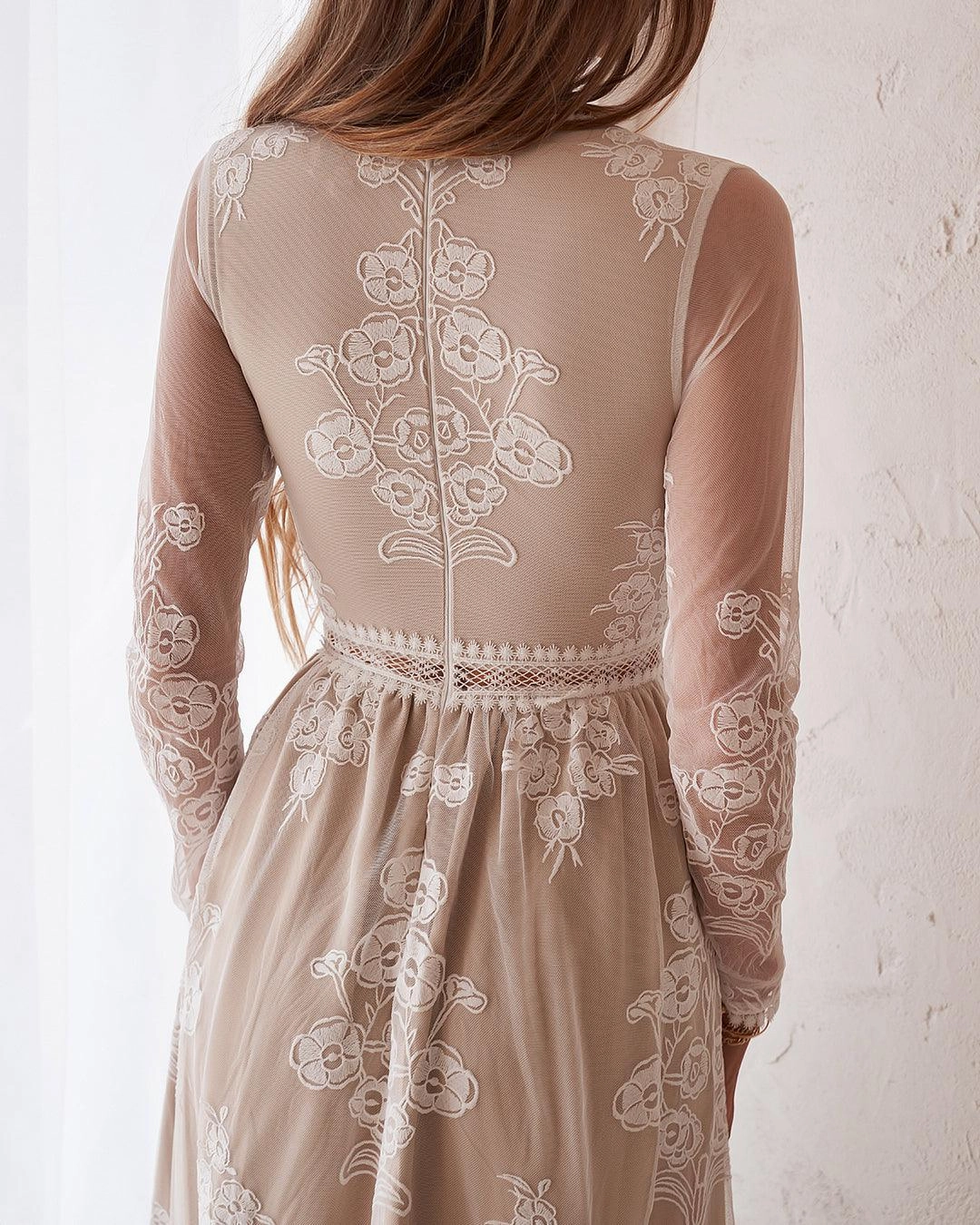 Tallulah Maxi Dress - Ivory/Nude Soft Neutral