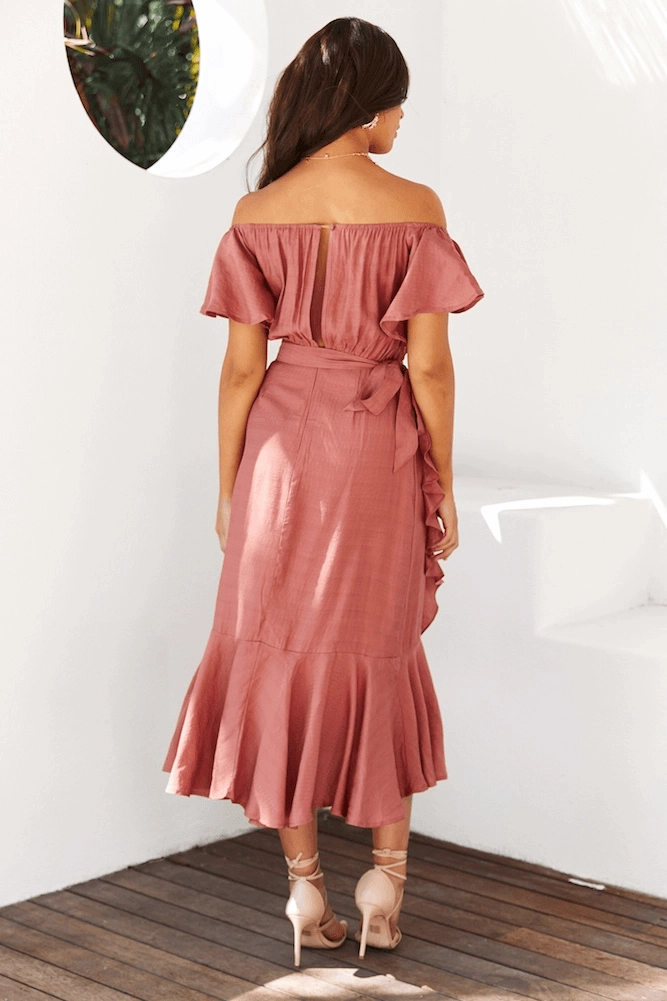 Earth-Tone Dalila Dress - Rose