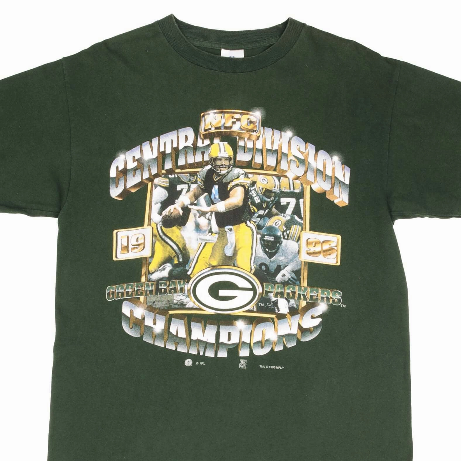QuickDry Material VINTAGE NFL GREEN BAY PACKERS NFC CHAMPIONS 1996 TEE SHIRT SIZE MEDIUM