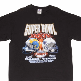 Breathable apparel VINTAGE NFL ST LOUIS RAMS VS TITANS SUPER BOWL XXXIV 2000 TEE SHIRT SIZE 2XL
