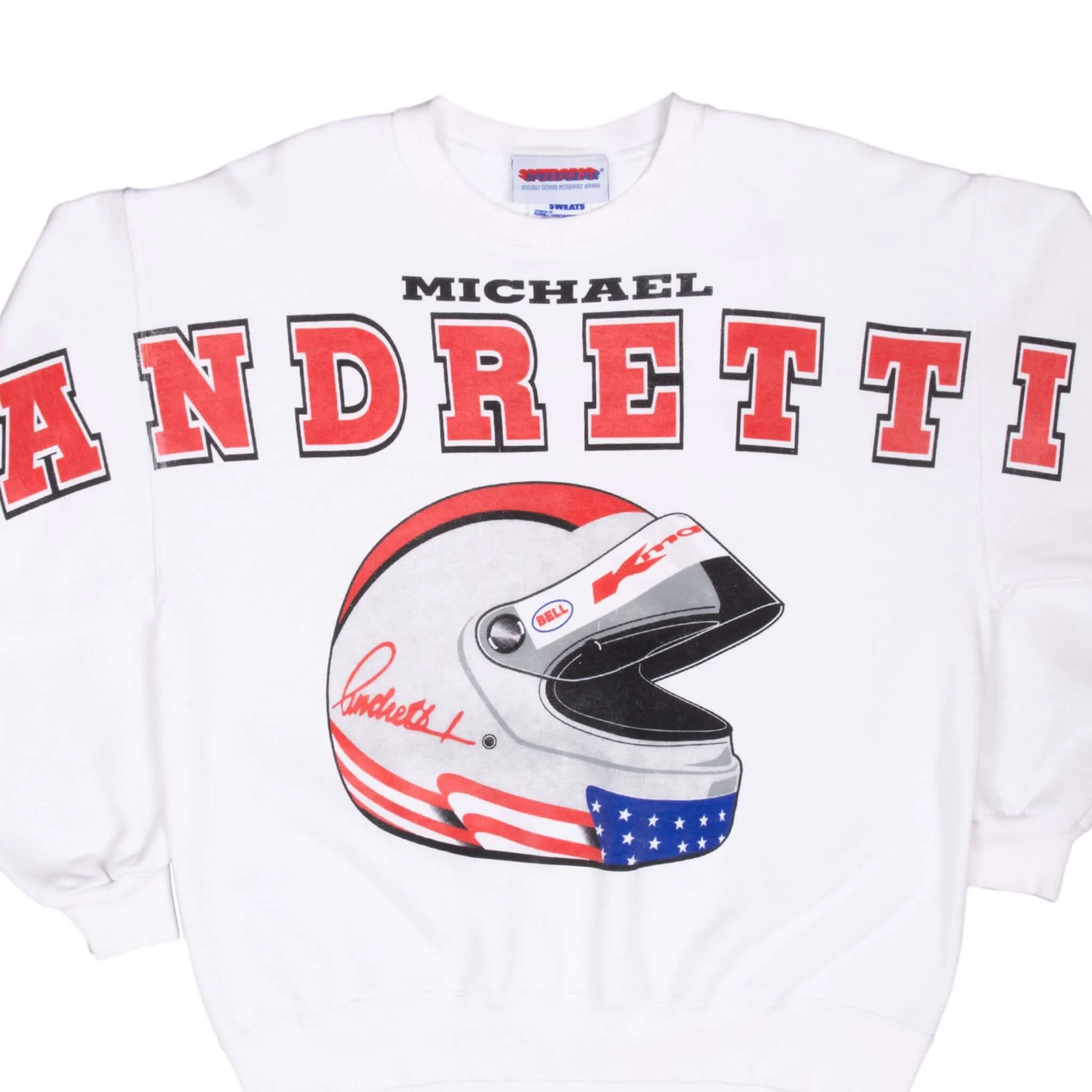 VINTAGE RACING INDY CAR MICHAEL ANDRETTI SWEATSHIRT 1990S LARGE MADE USA Timeless Wear