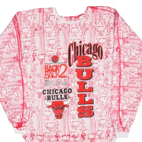 VINTAGE NBA ALL OVER PRINT CHICAGO BULLS 1992 SWEATSHIRT SIZE XL right for hot weather