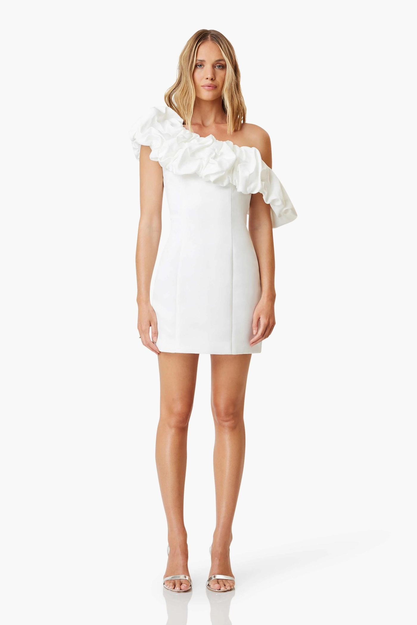 Simple Elegance Amelie Mini Party Dress - White
