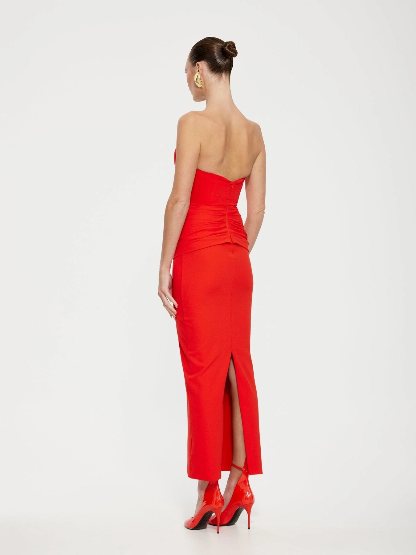 Astor Midi Dress - Red Layered Fabric