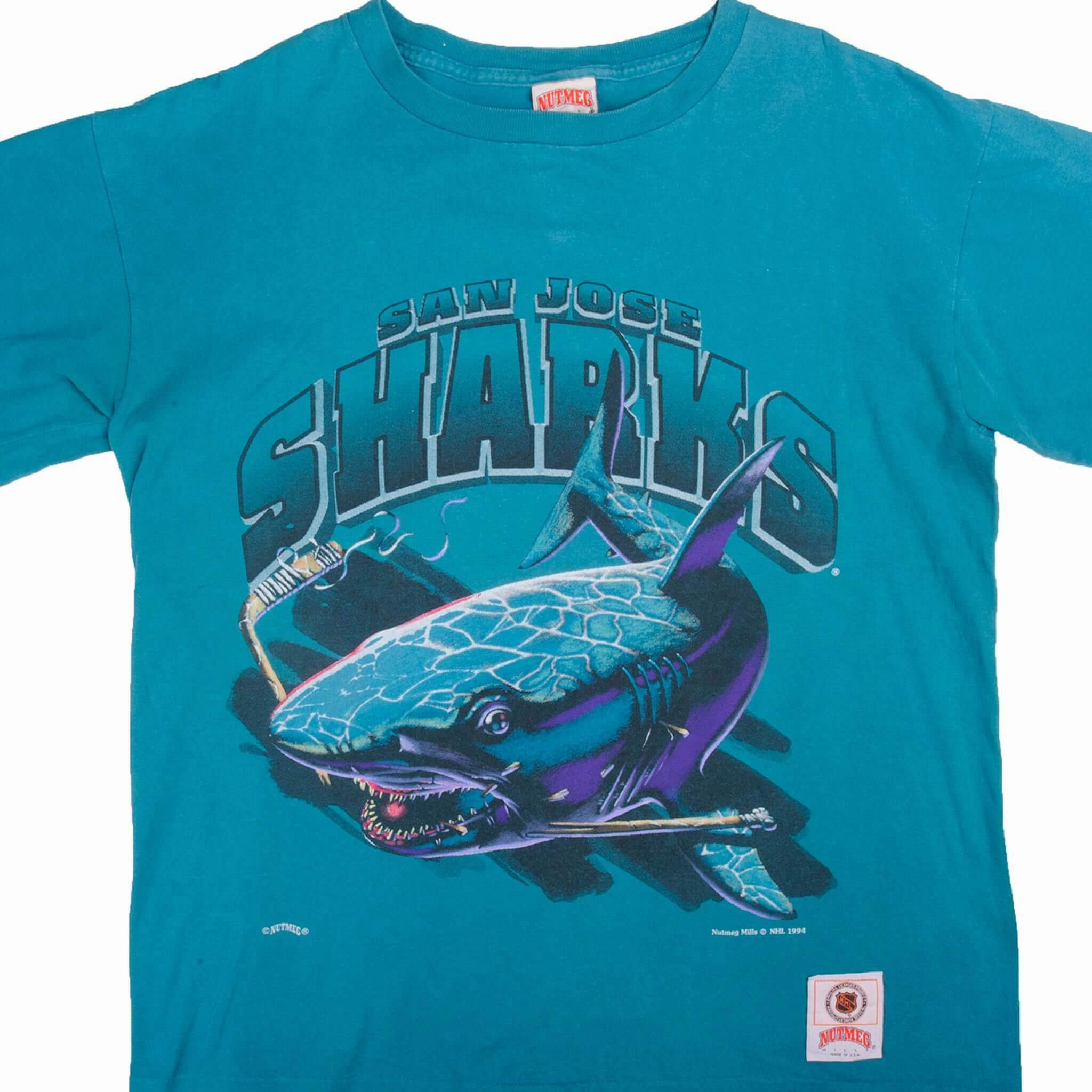 Fashionable All-Season Wear VINTAGE NHL SAN JOSE SHARKS TEE SHIRT 1994 SIZE XL MADE IN USA