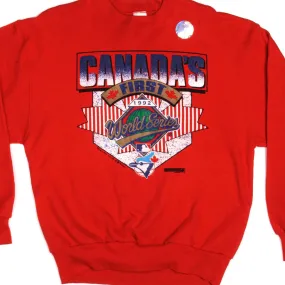 appropriate for winter VINTAGE MLB CANADA WORLD SERIES SWEATSHIRT 1992 SIZE LARGE NOS