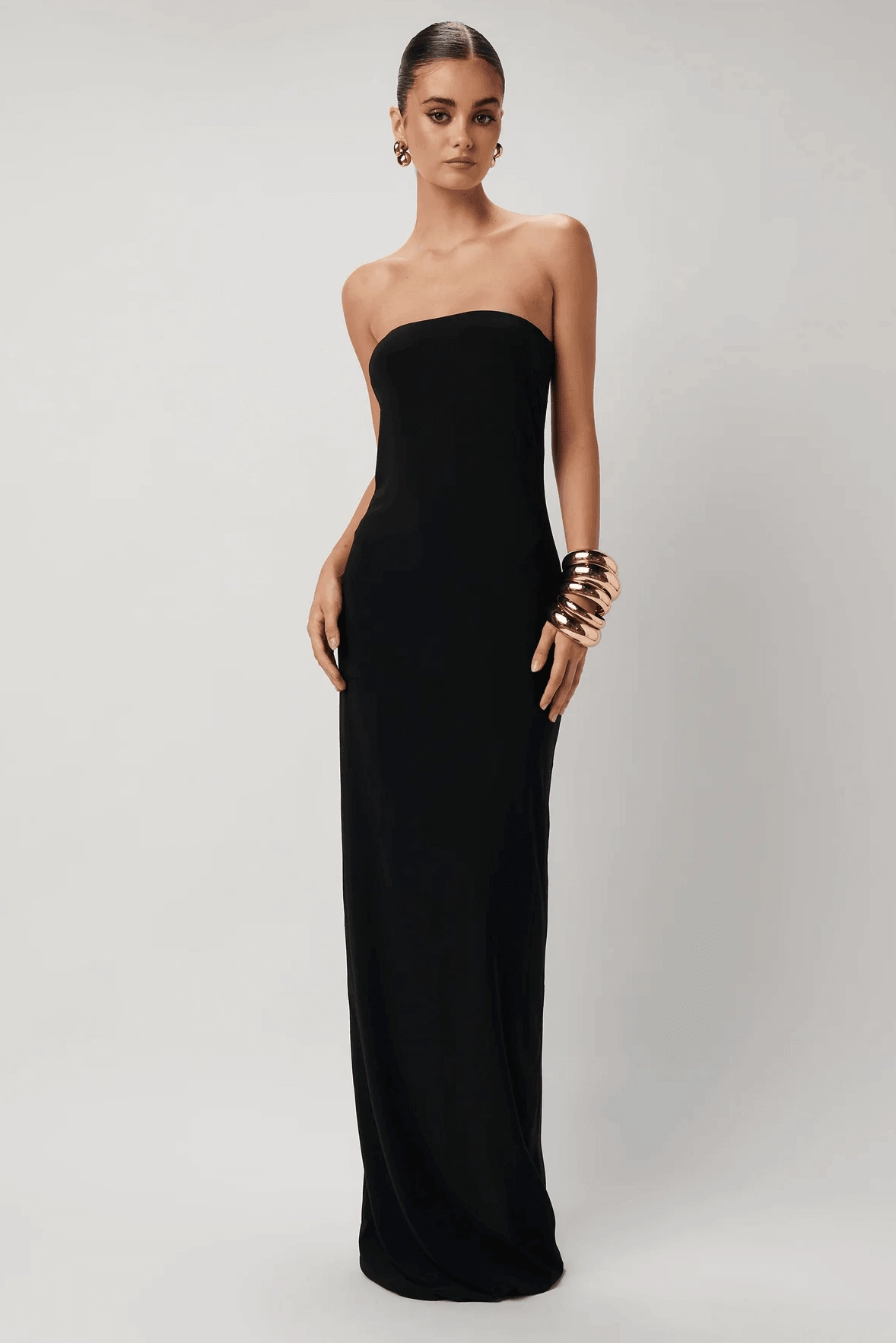 Smooth Layering Edgy vibes Danita Maxi Dress - Black