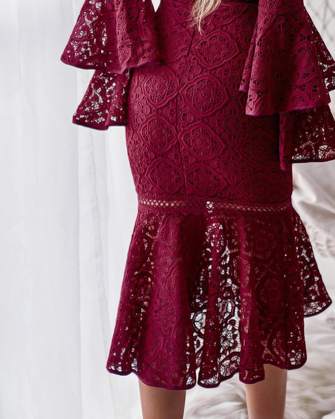 Brianna Dress - Red Modern Finish Understated Charm