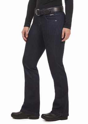 Flatlock Seam Construction Comfy Design Stretch Denim Silicone Knee Patch Bootcut Riding Pant - Tall