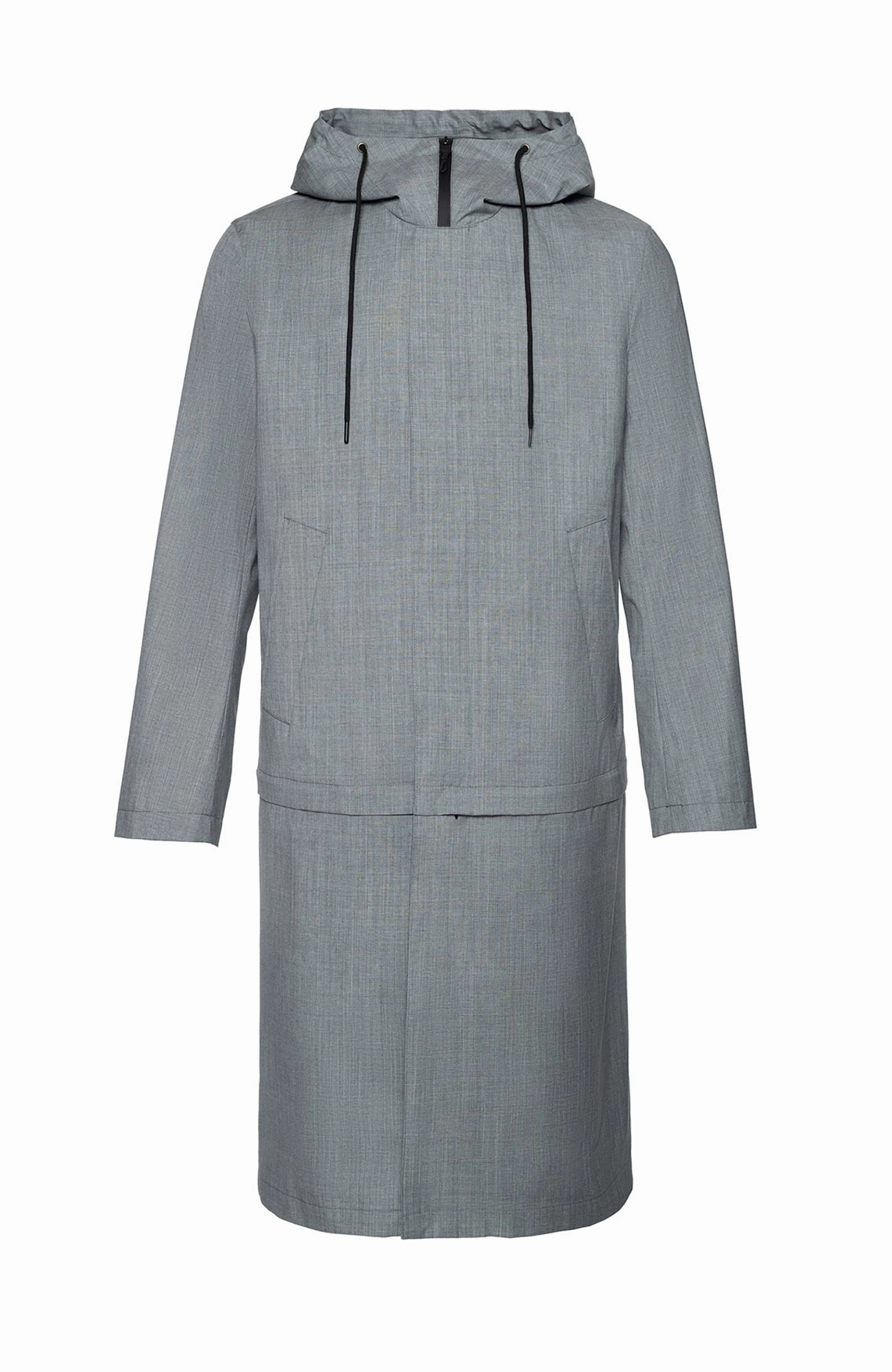 TRENT MODERN FIT LIGHT GREY WATER RESISTANT TOPCOAT Noise Free Fabric Versatile Daily Layer