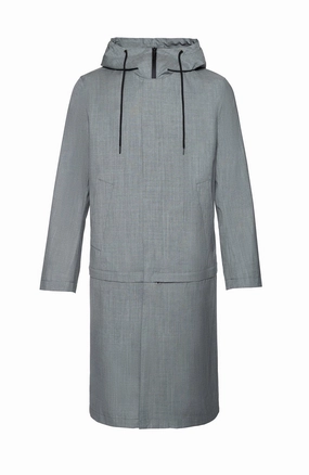 Everyday apparel Seam Sealed Construction TRENT MODERN FIT LIGHT GREY WATER RESISTANT TOPCOAT